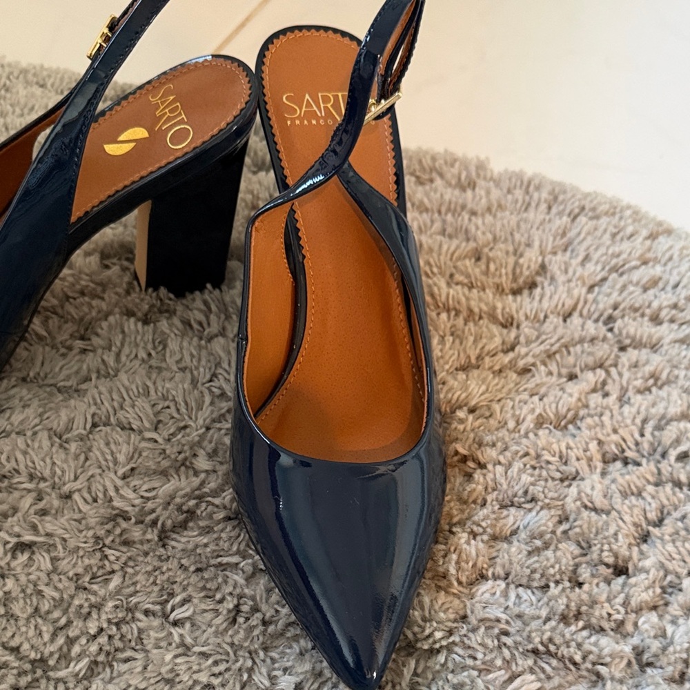 SARTO By Franco Sarto Dark Blue Slingback Heels
